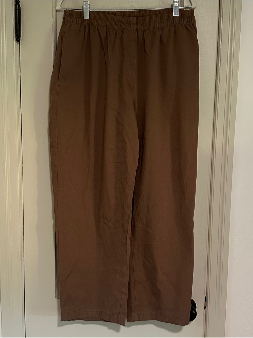 Women’s Brown Elastic Waist Casual Pants